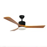 Brasseur d'air 132cm + LED pâles bois Marron clair